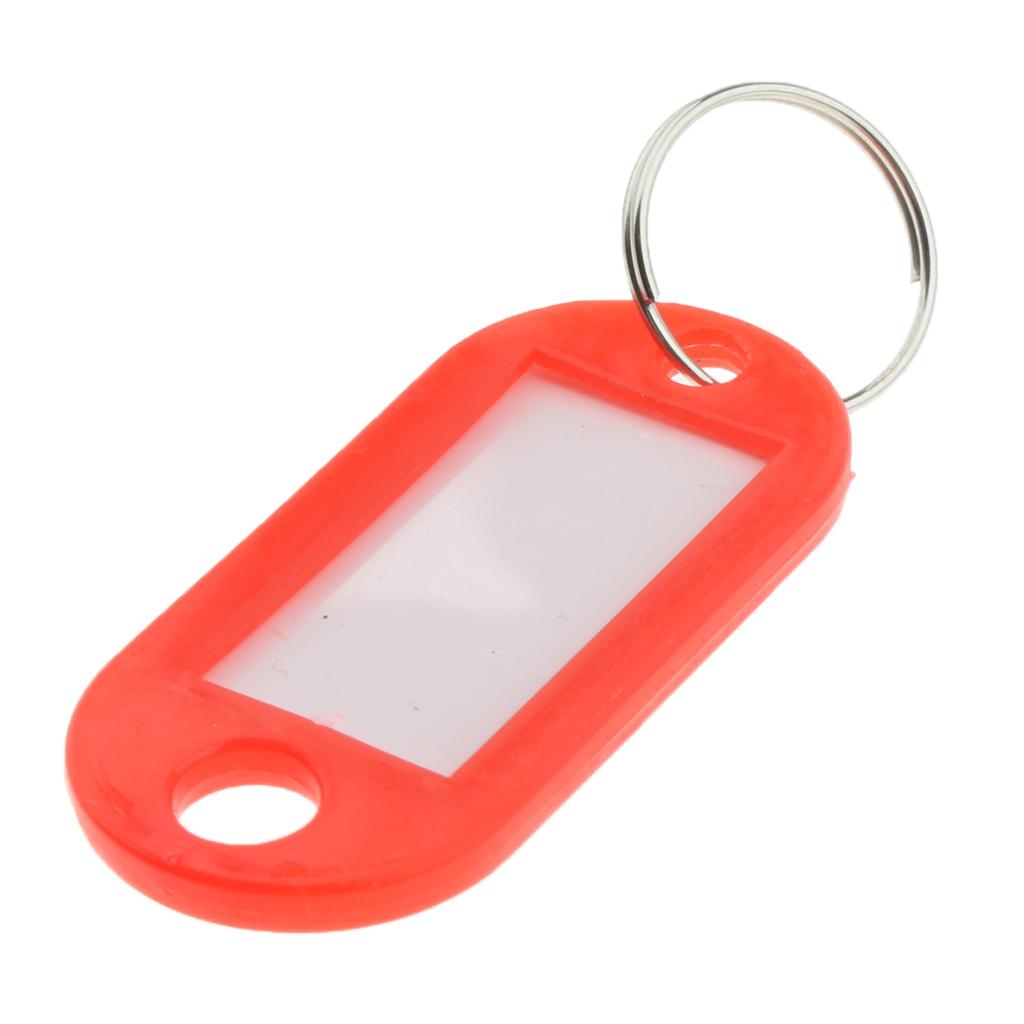 Red Plastic Key Tags Lockout Tag Key Rings ID Name Card Label