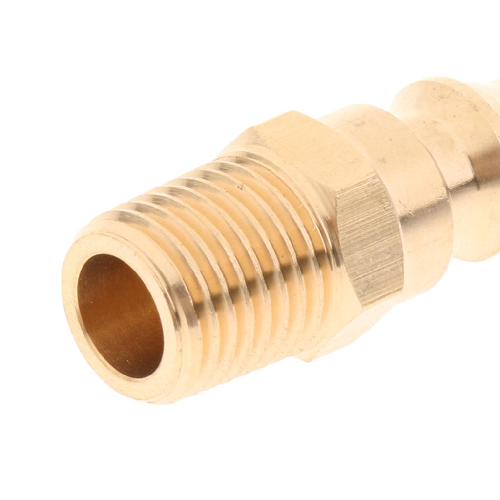 Brass 1/4" Propane Gas Quick Connector Adapter Hose Quick Disconnect Fitting
