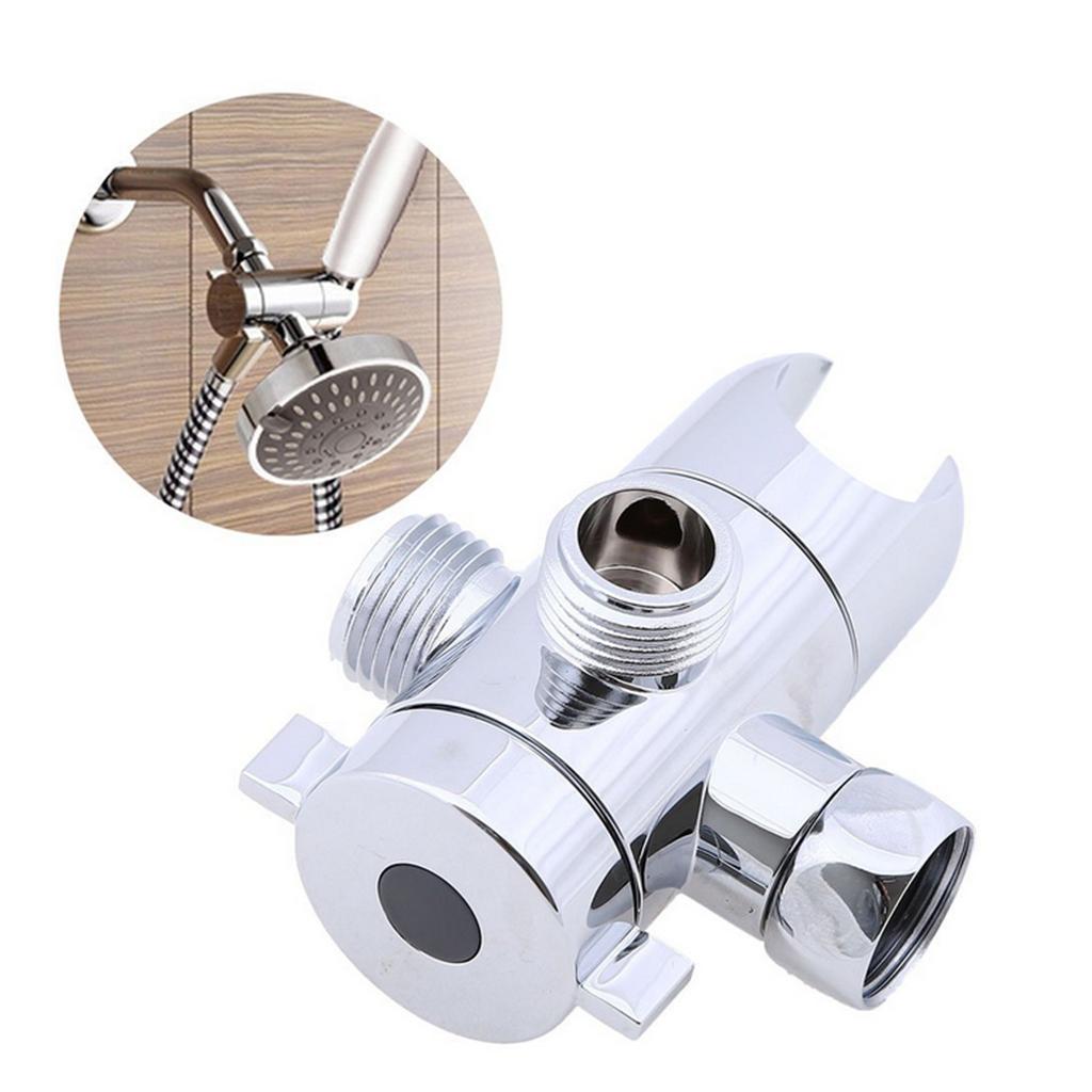 3-way Shower Arm Diverter Valve Bathroom Shower Head Mount Bracket Holder for Fixed Top Shower Head and Handheld Showerhead