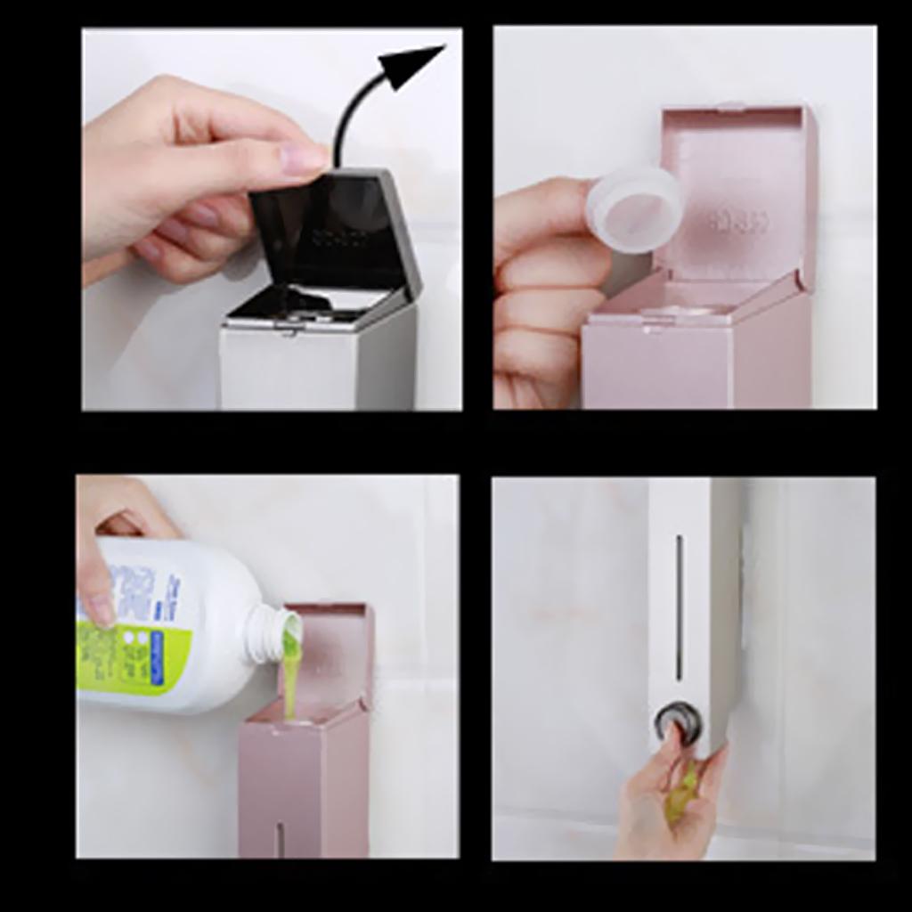 320ml Wall Mount Bathroom Shower Soap Dispenser Liquid Soap Light Gold