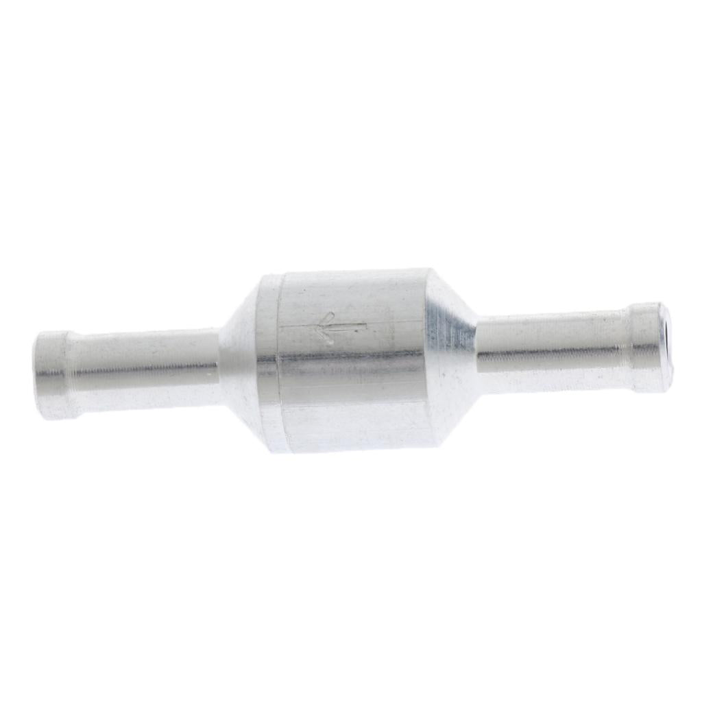 Aluminum Alloy Fuel Non Return Check Valve One Way Petrol Diesel Silver 6mm