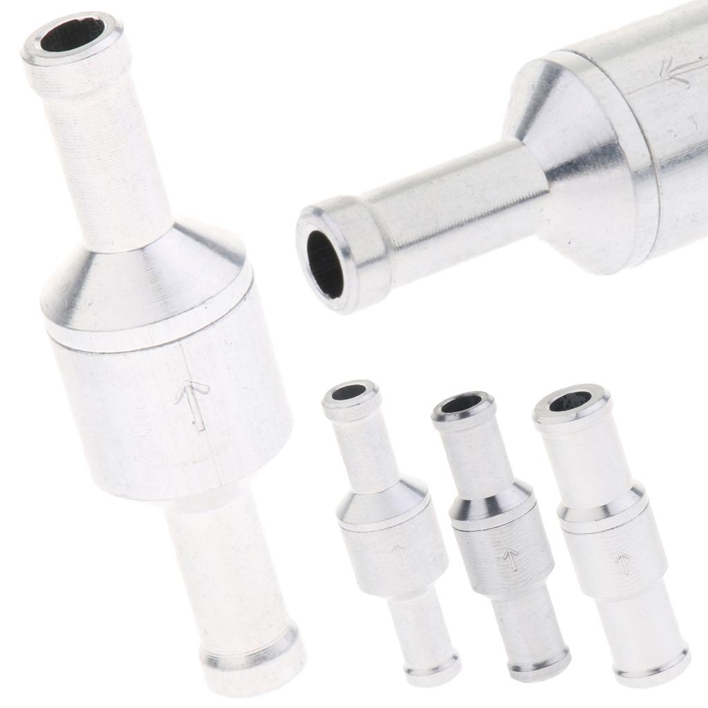 Aluminum Alloy Fuel Non Return Check Valve One Way Petrol Diesel Silver 6mm