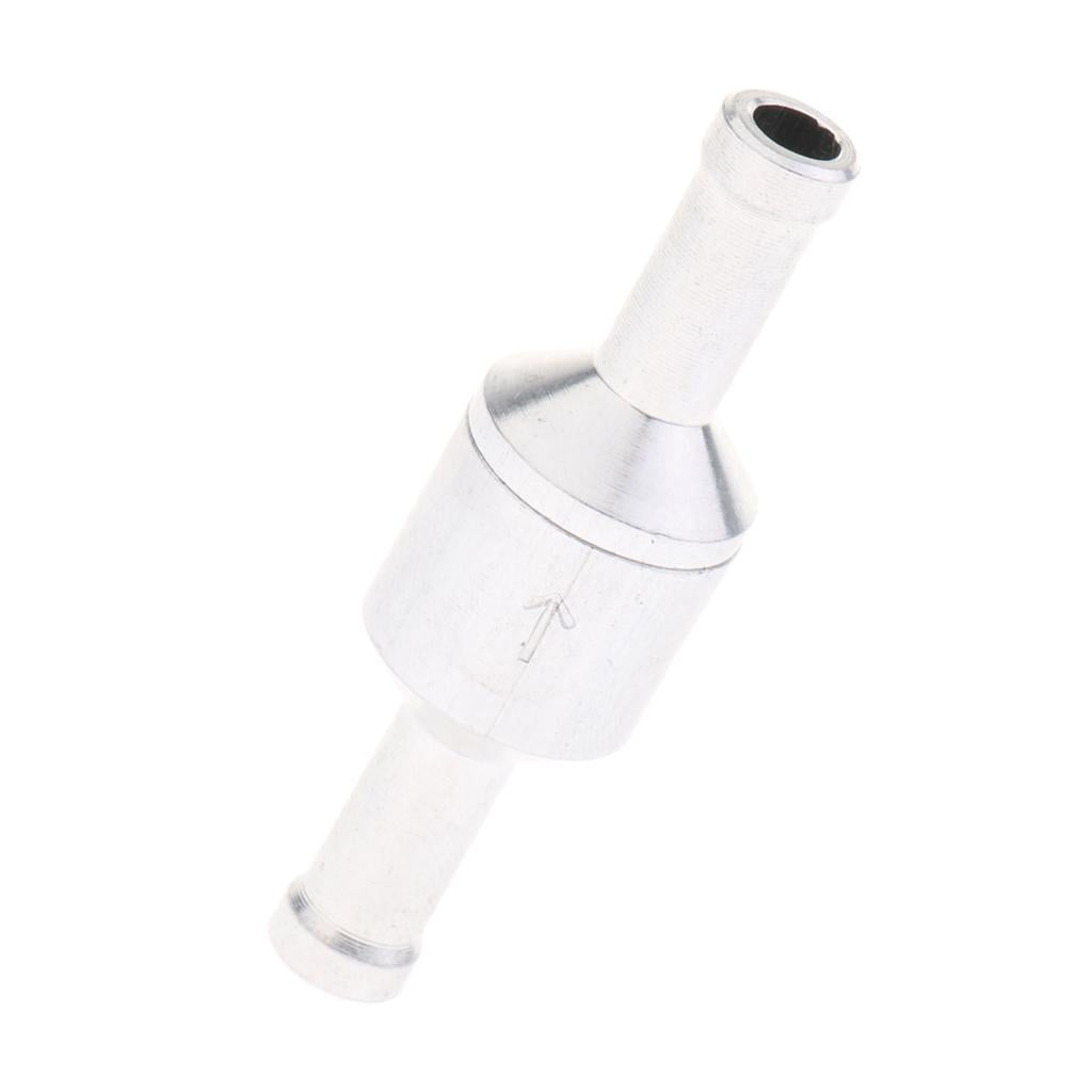 Aluminum Alloy Fuel Non Return Check Valve One Way Petrol Diesel Silver 6mm