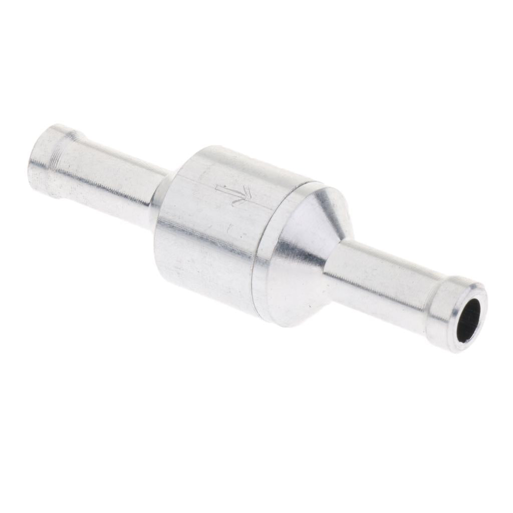 Aluminum Alloy Fuel Non Return Check Valve One Way Petrol Diesel Silver 6mm