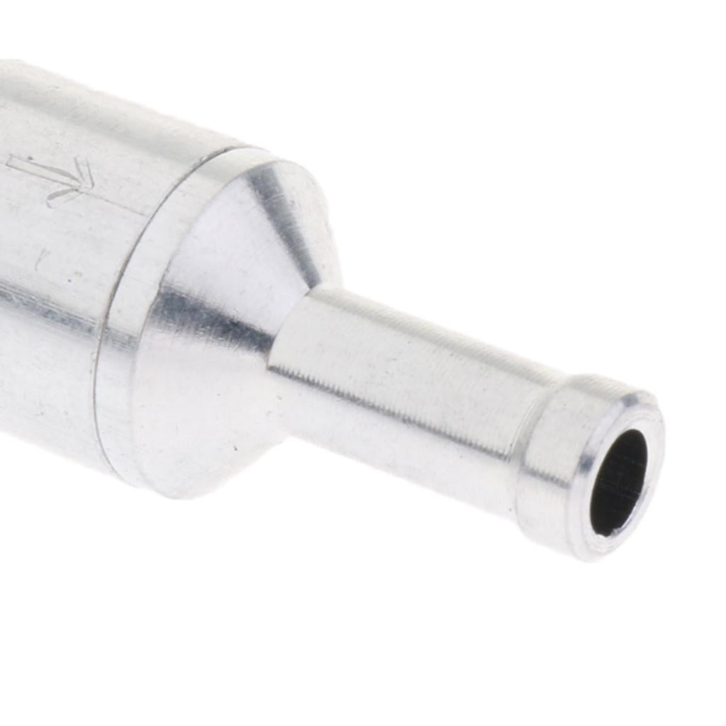 Aluminum Alloy Fuel Non Return Check Valve One Way Petrol Diesel Silver 6mm