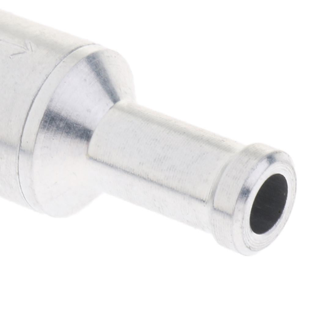 Aluminum Alloy Fuel Non Return Check Valve One Way Petrol Diesel Silver 8mm