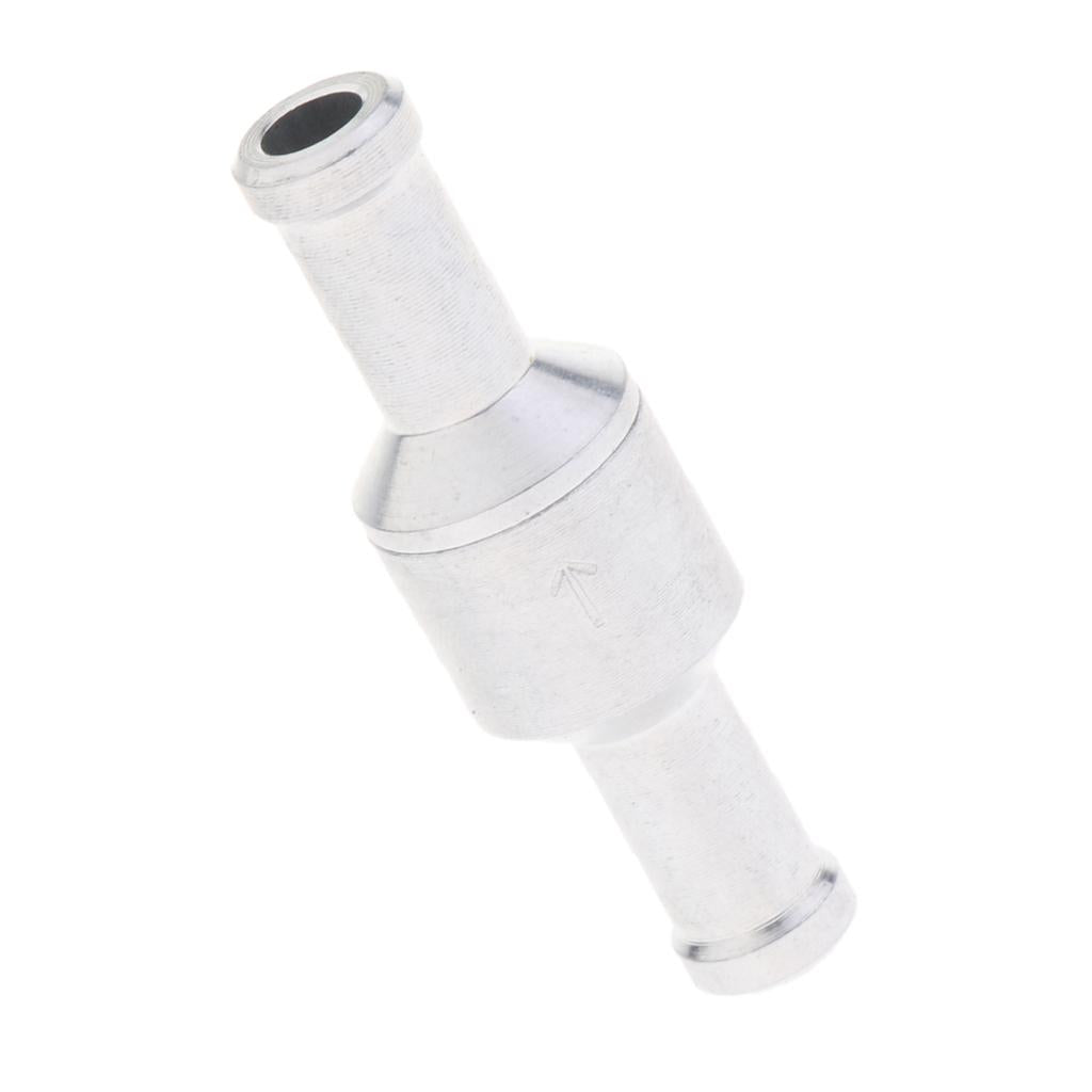 Aluminum Alloy Fuel Non Return Check Valve One Way Petrol Diesel Silver 8mm