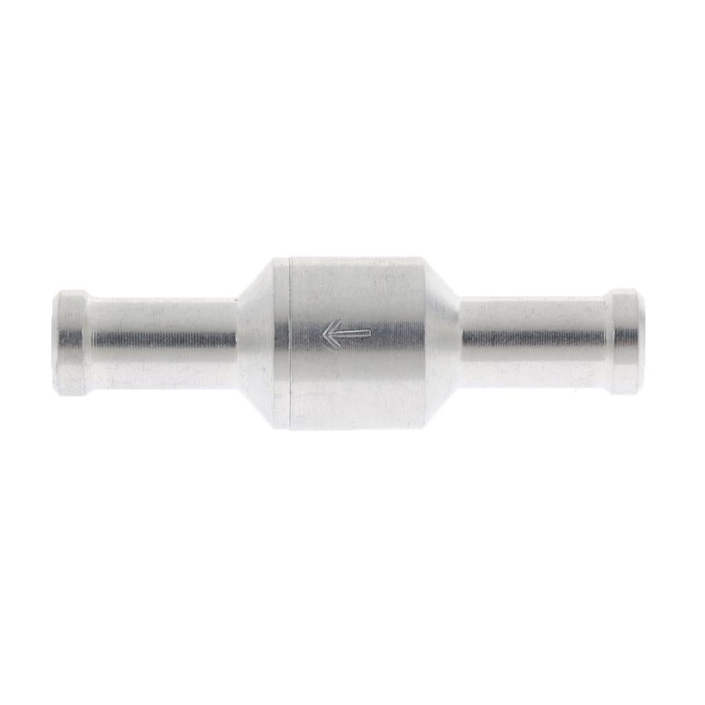 Aluminum Alloy Fuel Non Return Check Valve One Way Petrol Diesel Silver 8mm