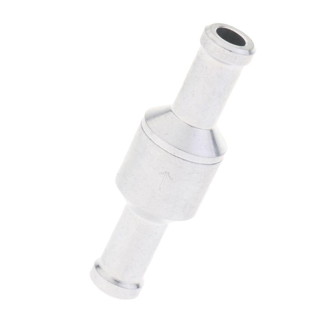 Aluminum Alloy Fuel Non Return Check Valve One Way Petrol Diesel Silver 8mm