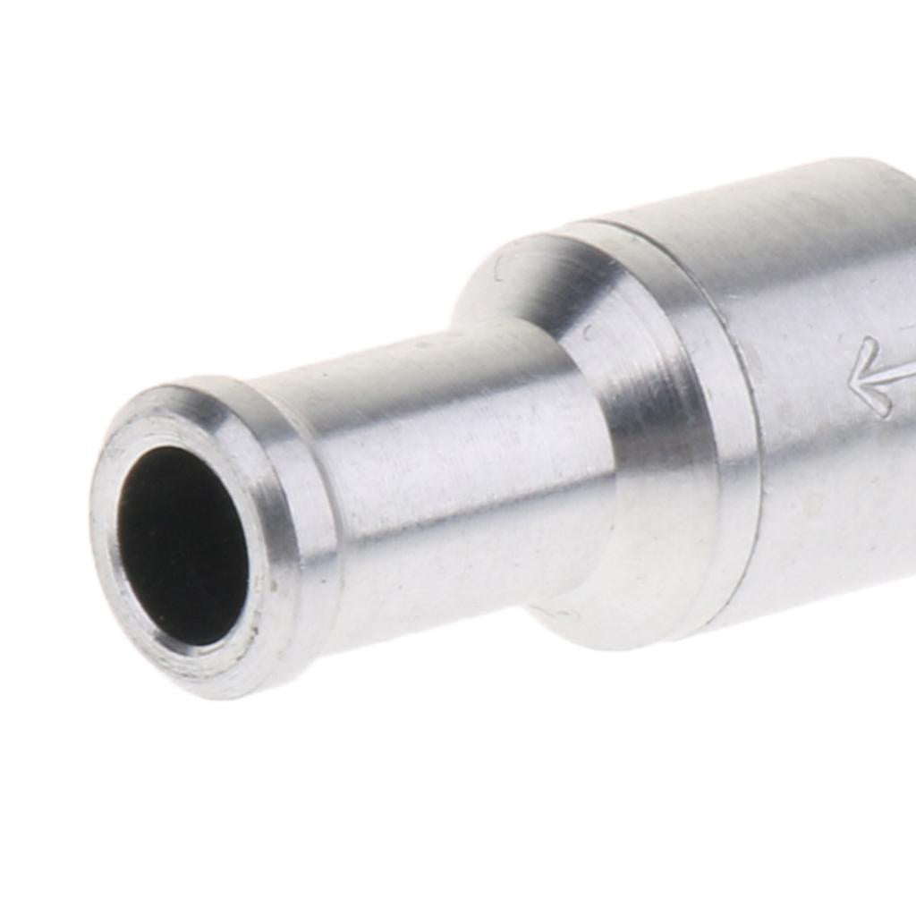 Aluminum Alloy Fuel Non Return Check Valve One Way Petrol Diesel Silver 10mm