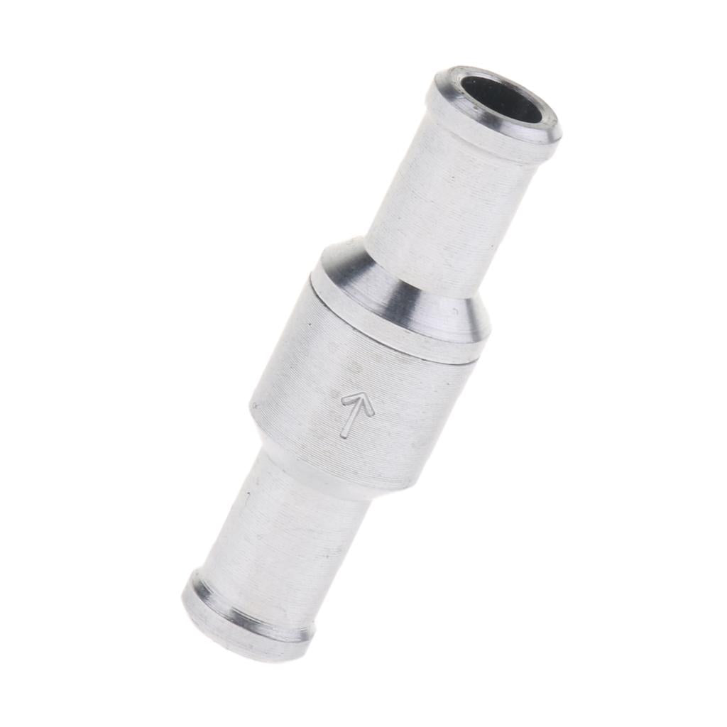 Aluminum Alloy Fuel Non Return Check Valve One Way Petrol Diesel Silver 10mm