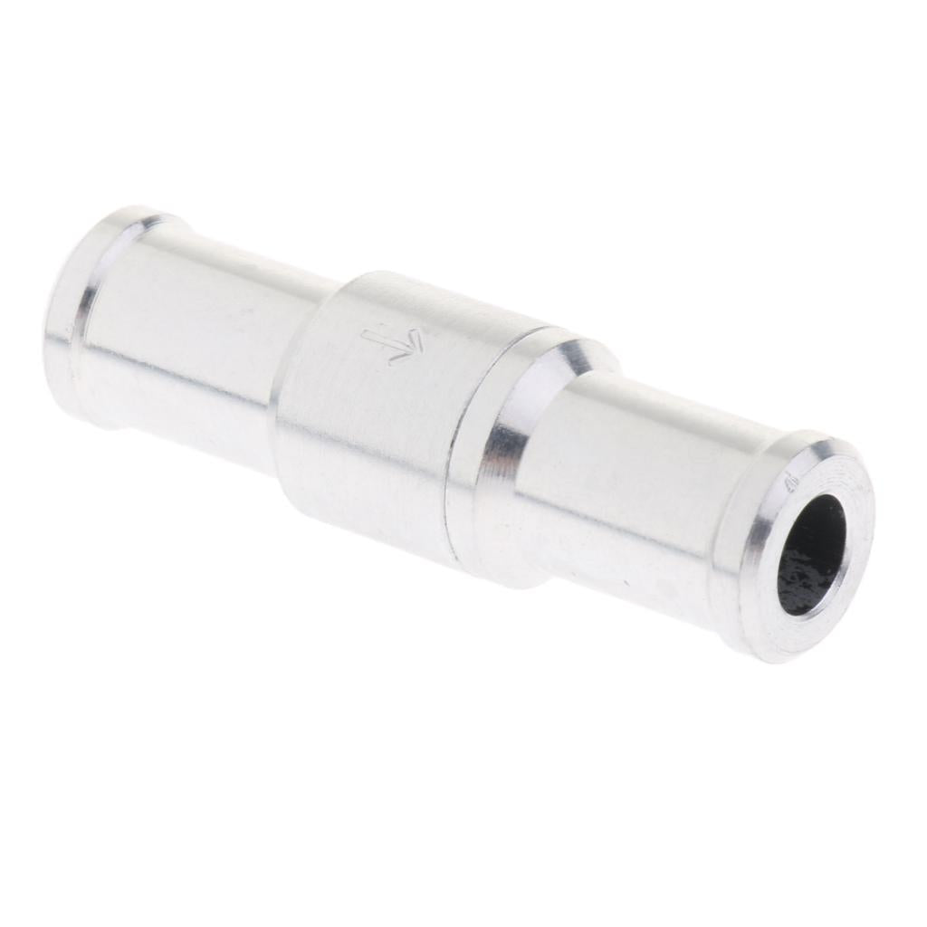 Aluminum Alloy Fuel Non Return Check Valve One Way Petrol Diesel Silver 12mm