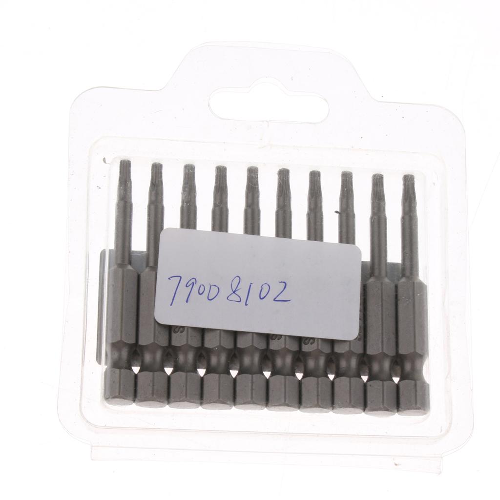 10Pieces Screwdriver Drill Bit Socket Nut Driver Adapter Hex Shank Tool T10 2.74mm