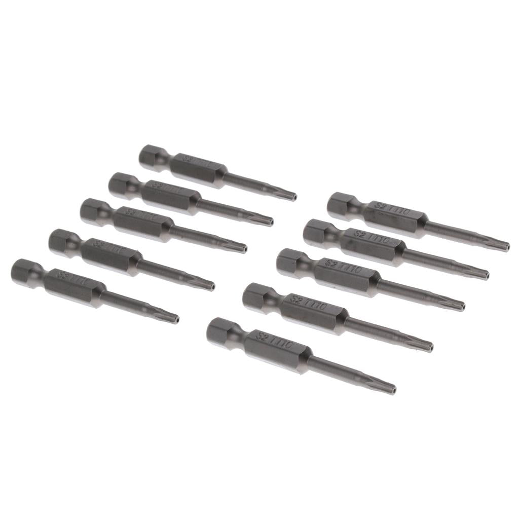 10Pieces Screwdriver Drill Bit Socket Nut Driver Adapter Hex Shank Tool T10 2.74mm