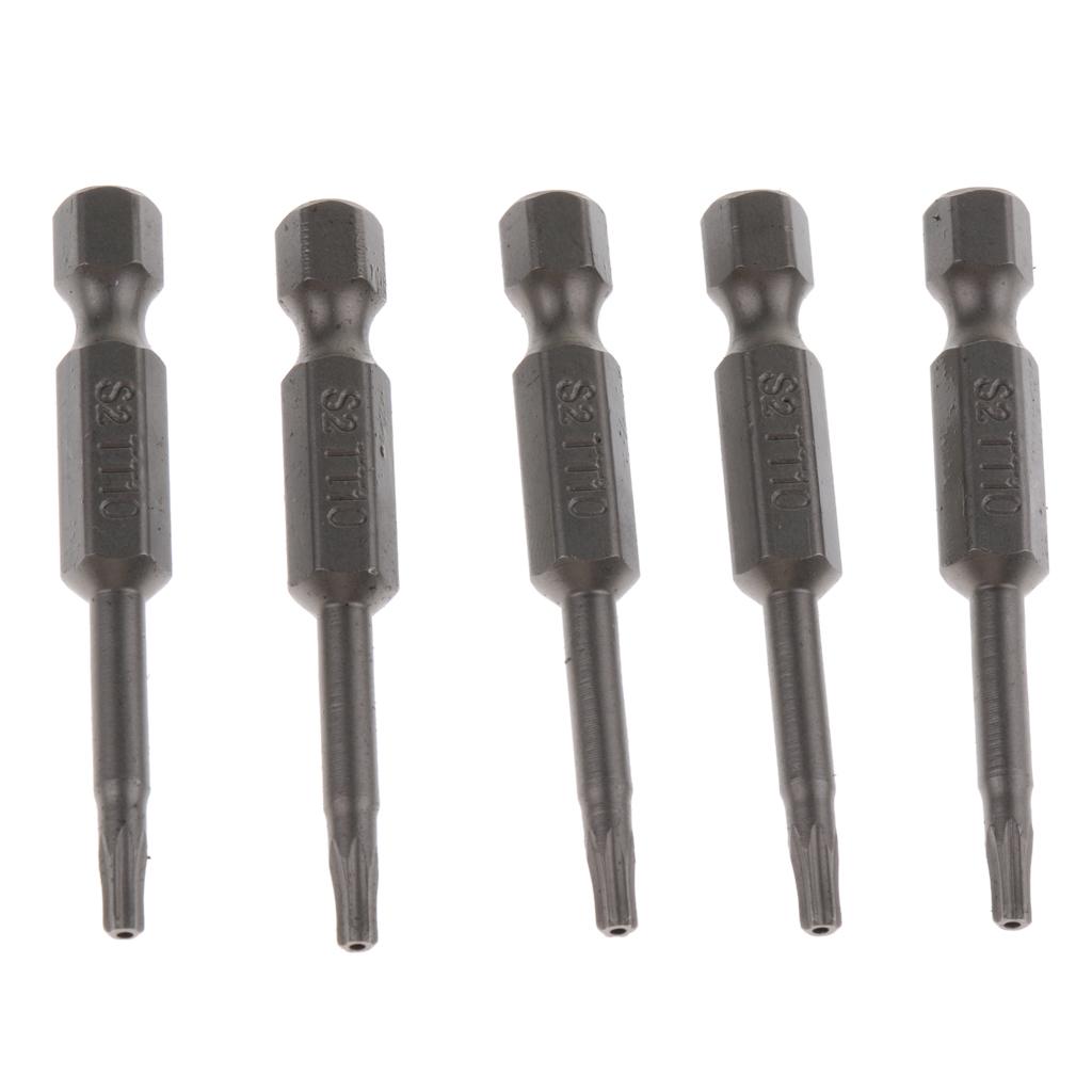 10Pieces Screwdriver Drill Bit Socket Nut Driver Adapter Hex Shank Tool T10 2.74mm