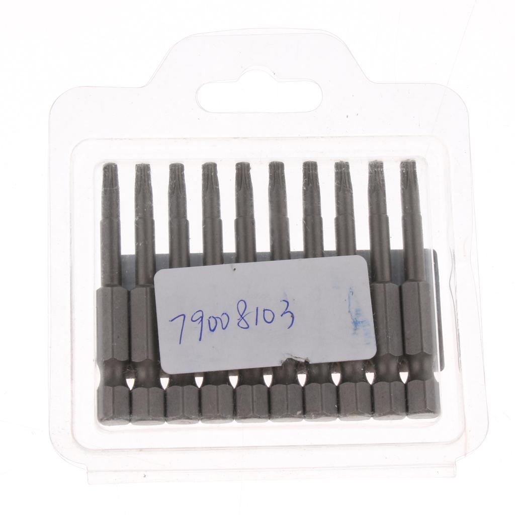 10Pieces Screwdriver Drill Bit Socket Nut Driver Adapter Hex Shank Tool T15 3.27mm