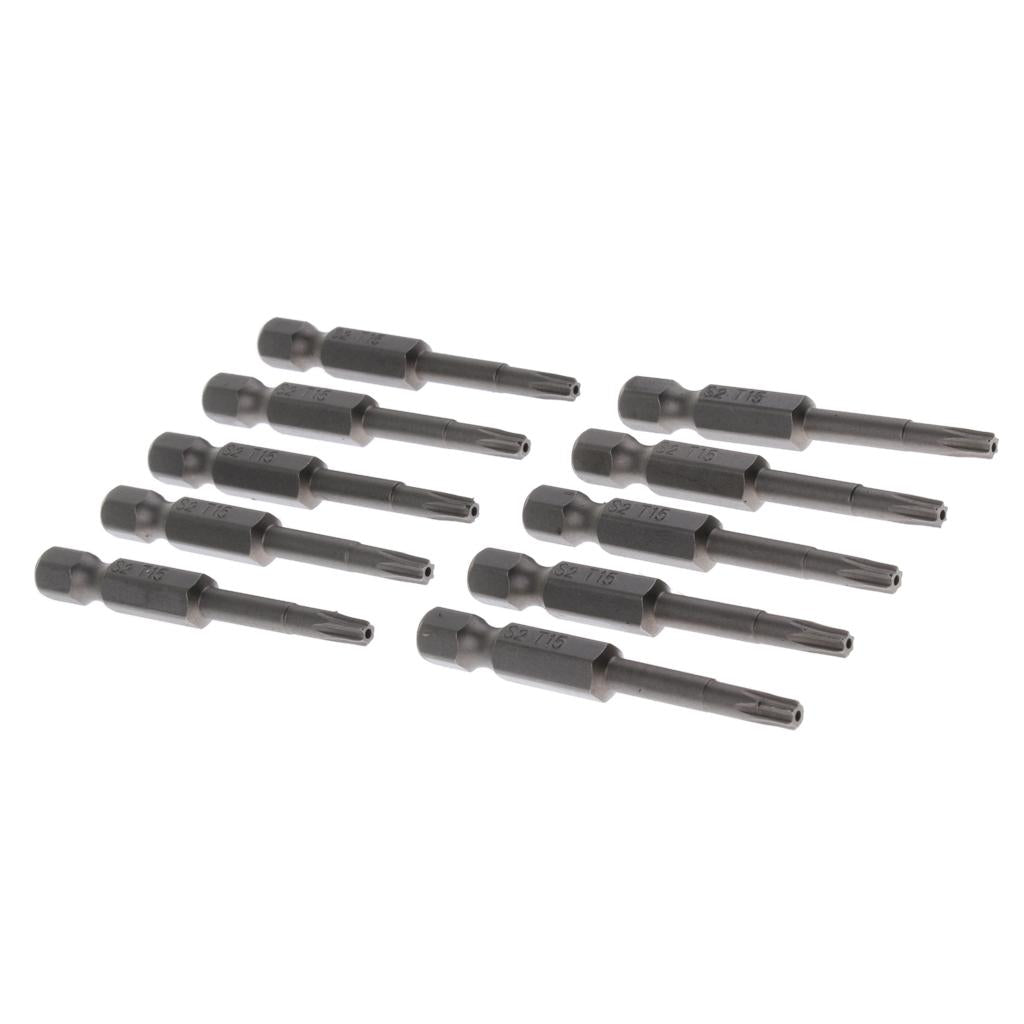 10Pieces Screwdriver Drill Bit Socket Nut Driver Adapter Hex Shank Tool T15 3.27mm