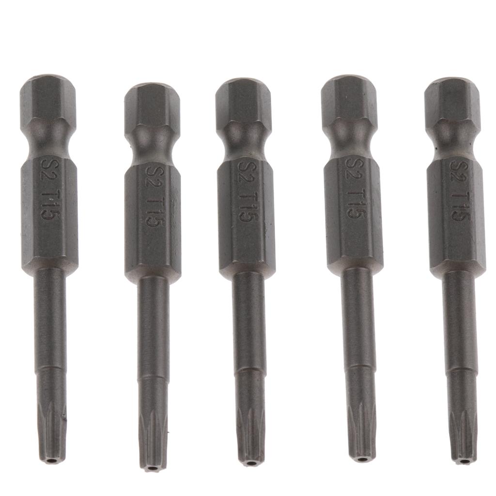 10Pieces Screwdriver Drill Bit Socket Nut Driver Adapter Hex Shank Tool T15 3.27mm