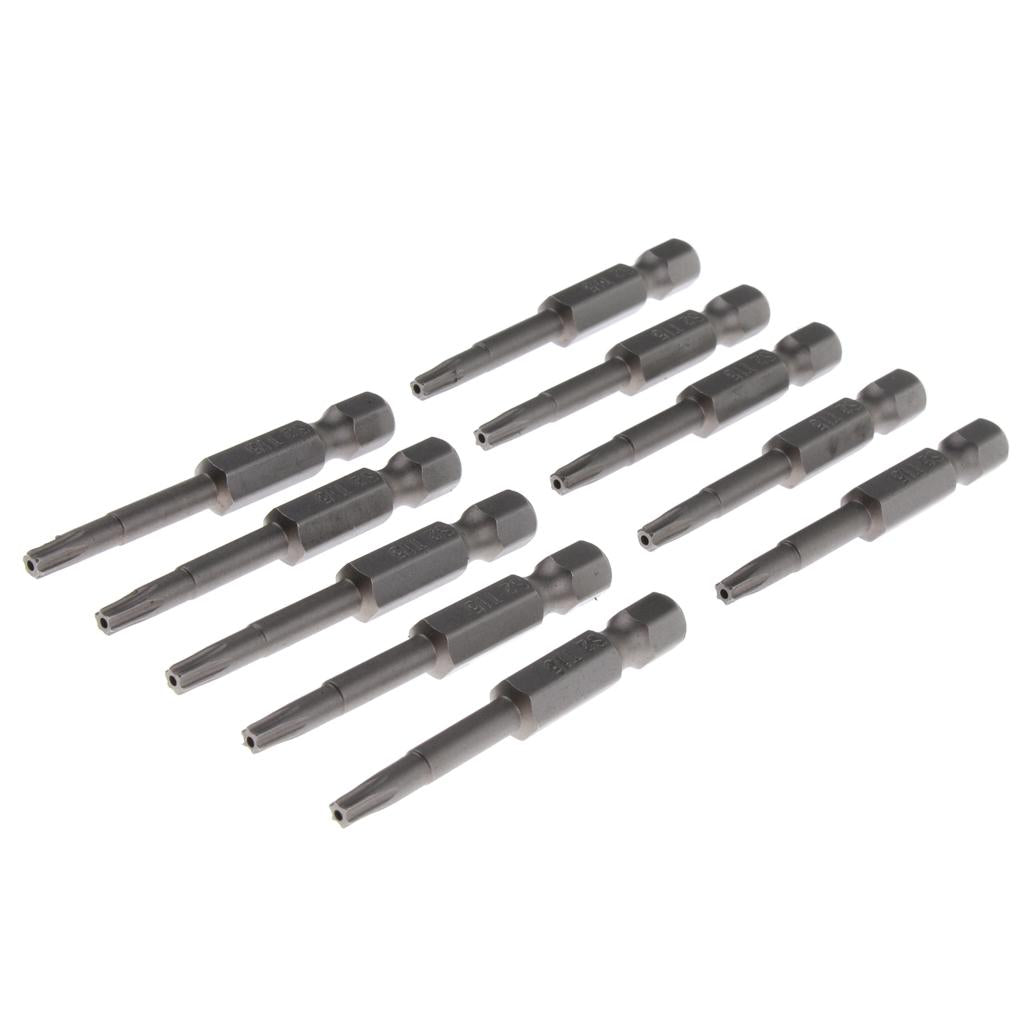 10Pieces Screwdriver Drill Bit Socket Nut Driver Adapter Hex Shank Tool T15 3.27mm