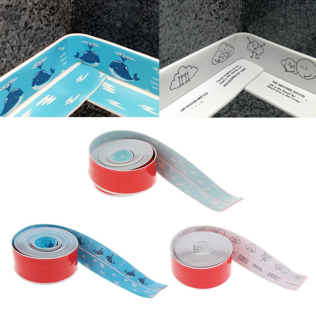 3.2m PVC Waterproof Mold Proof Tape Kitchen Bathroom Wall Sealing Tape Cartoon