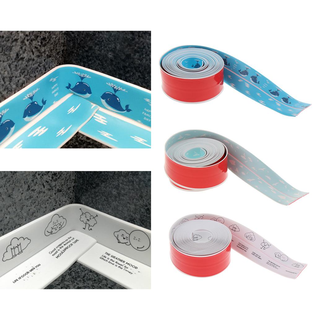 3.2m PVC Waterproof Mold Proof Tape Kitchen Bathroom Wall Sealing Tape Cartoon