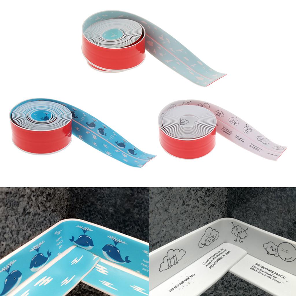 3.2m PVC Waterproof Mold Proof Tape Kitchen Bathroom Wall Sealing Tape Cartoon