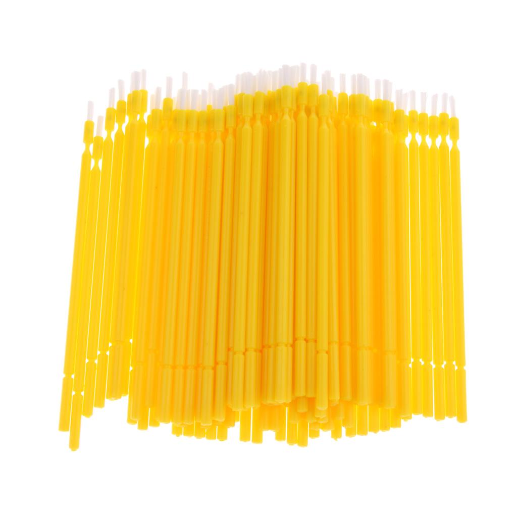 100 Pieces Dental Disposable Micro Applicator Brush Tooth Applicator Yellow