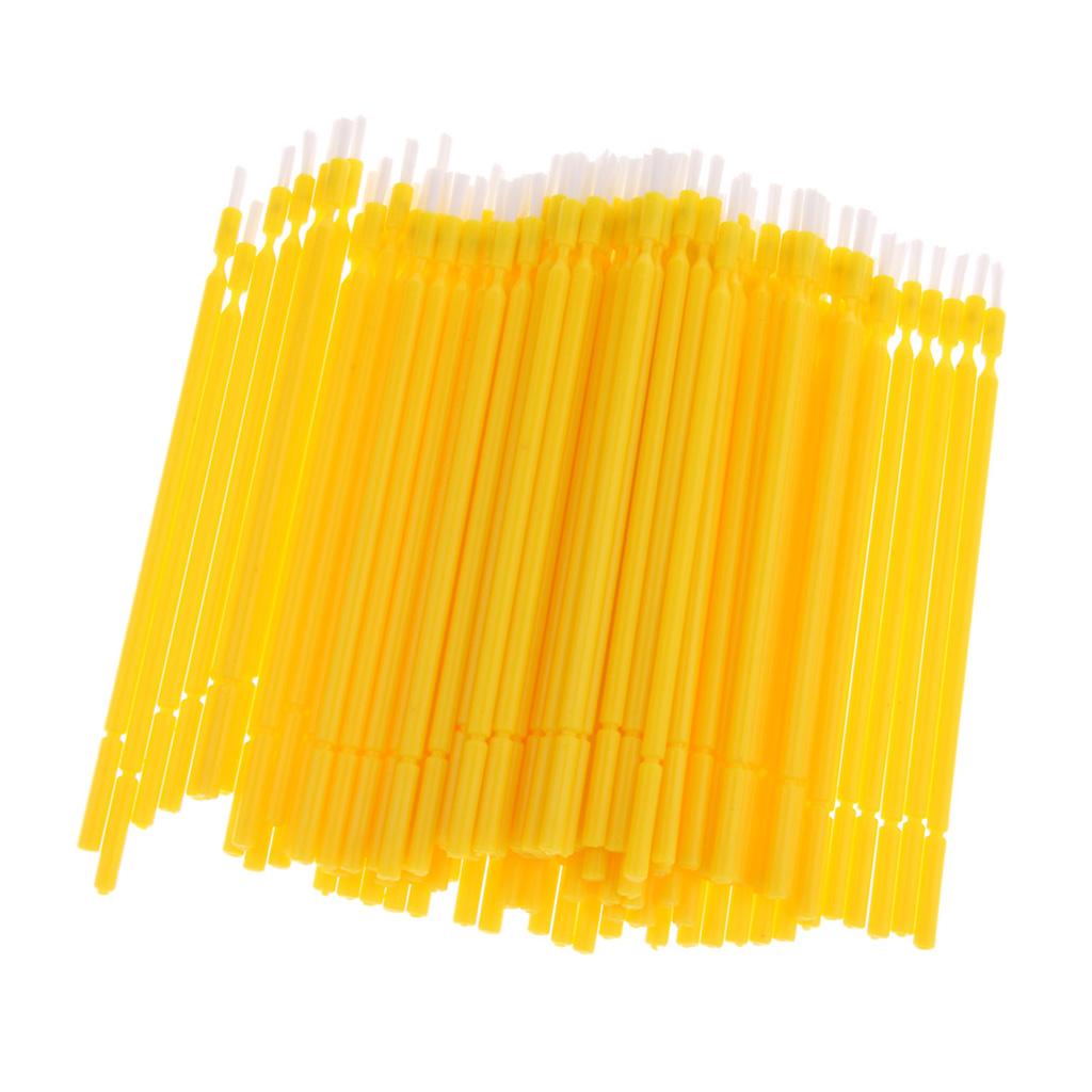 100 Pieces Dental Disposable Micro Applicator Brush Tooth Applicator Yellow