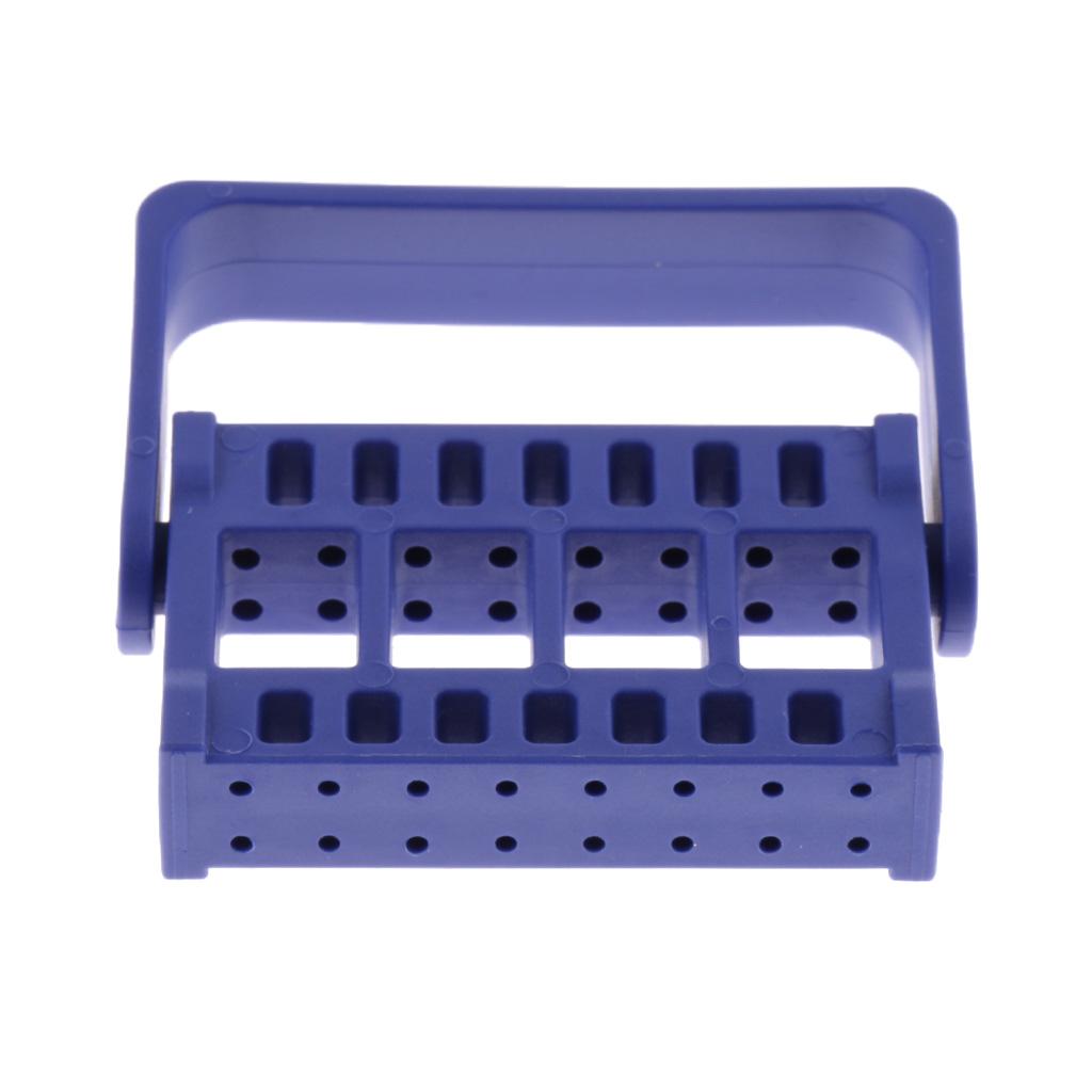 Dental Autoclave 16 Holes Endo Files Holder Stand Disinfection Box Dark Blue