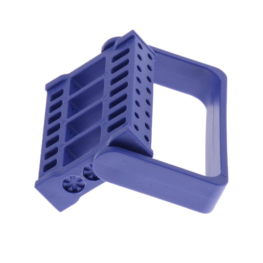 Dental Autoclave 16 Holes Endo Files Holder Stand Disinfection Box Dark Blue