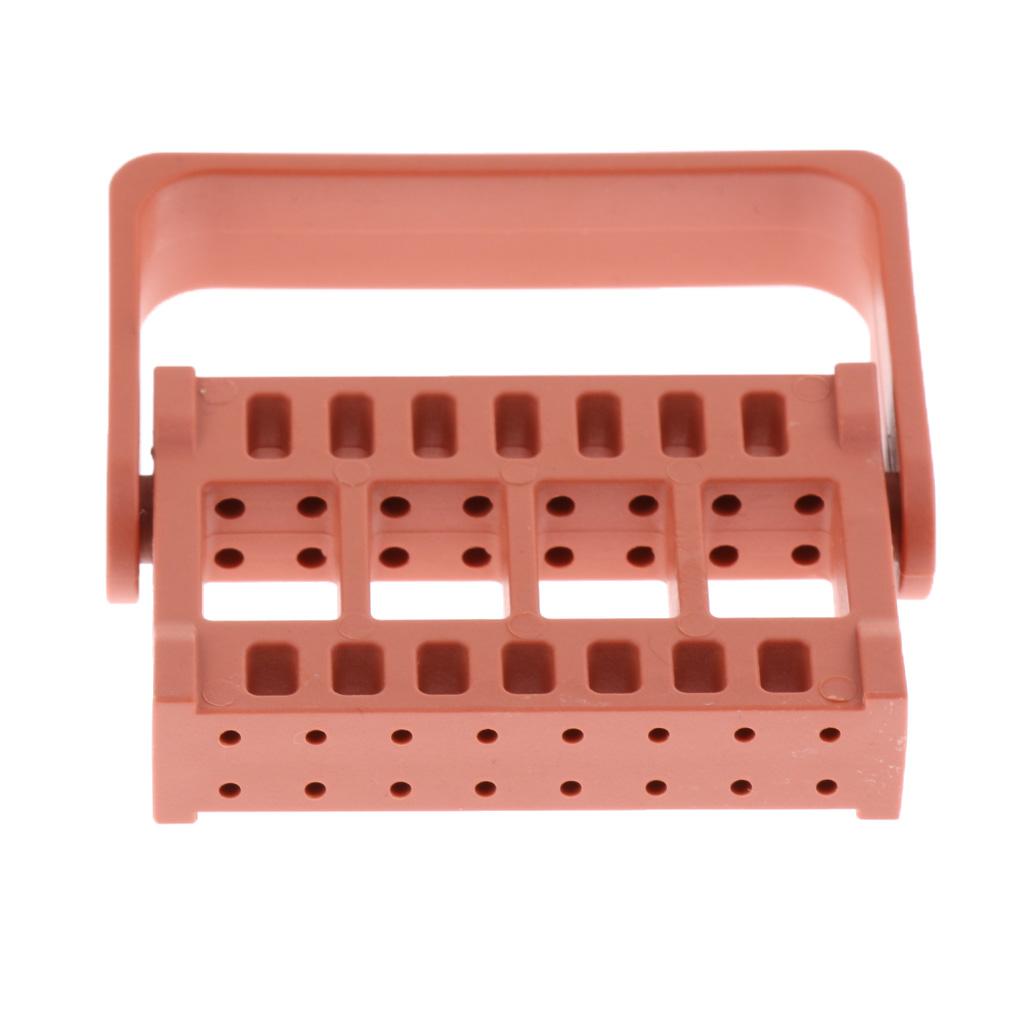 Dental Autoclave 16 Holes Endo Files Holder Stand Disinfection Box Orange