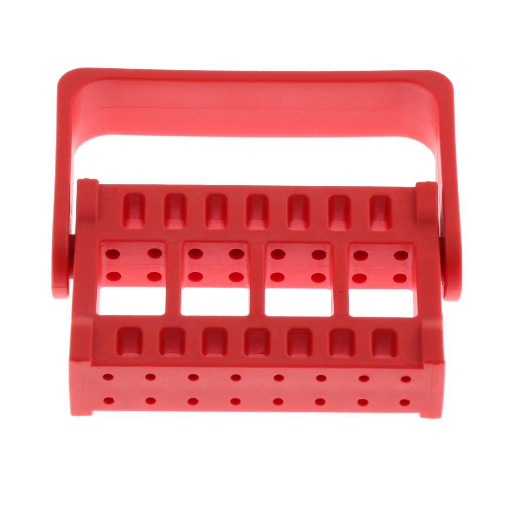 Dental Autoclave 16 Holes Endo Files Holder Stand Disinfection Box Red