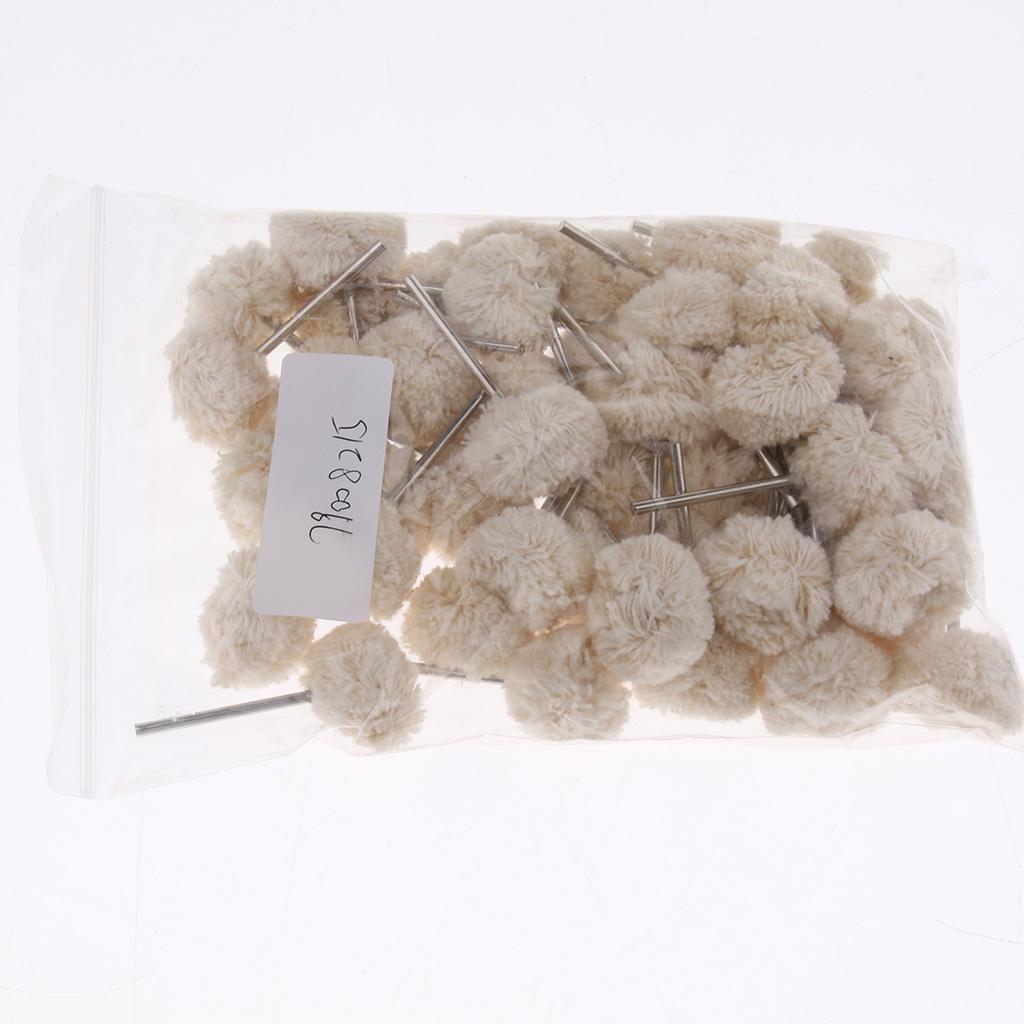 50PCS Wool Polishing Buffing Brush Wheel Drill Bits for 2.35mm Rotary Tool