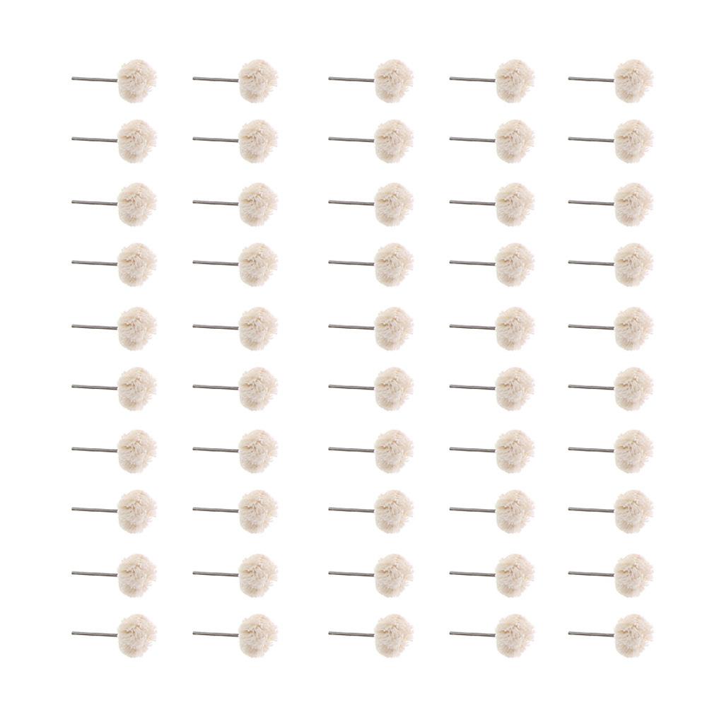 50PCS Wool Polishing Buffing Brush Wheel Drill Bits for 2.35mm Rotary Tool