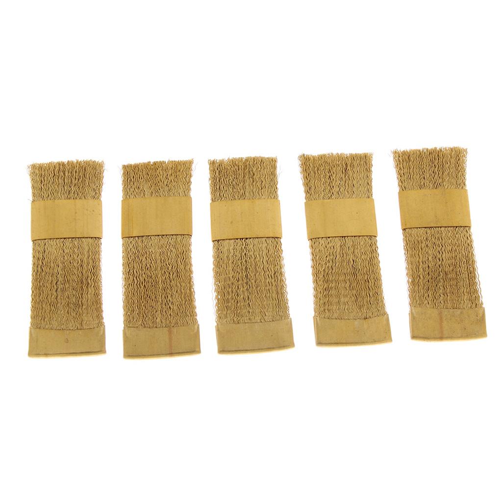 5 Pcs Dental Bur Cleaning Copper Brass Wire Cleaning Brush Flat Lab Instrument