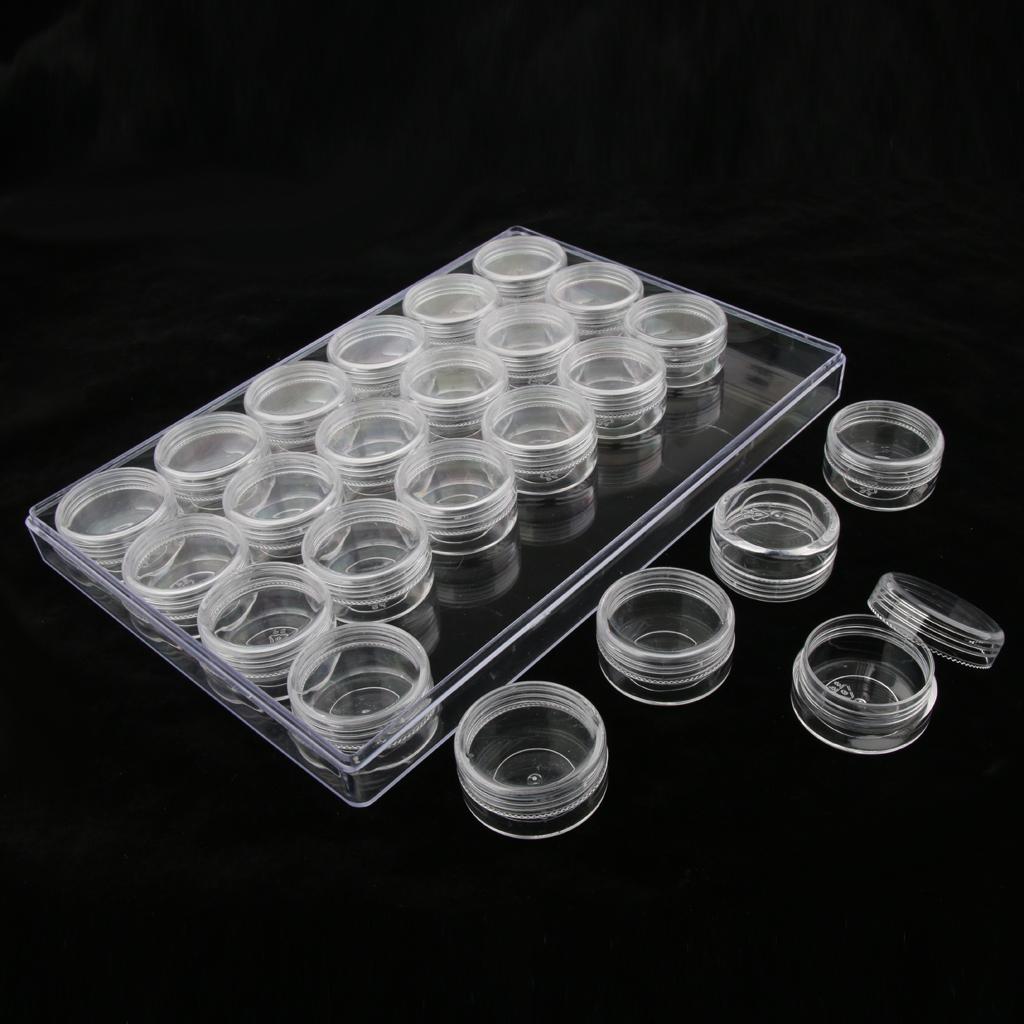 24Pcs Plastic Storage Container Set Beads Storage Box Bottles 24x16x2.5cm