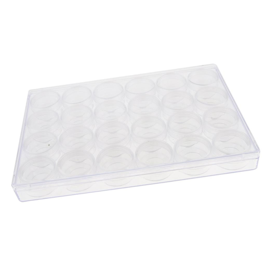 24Pcs Plastic Storage Container Set Beads Storage Box Bottles 24x16x2.5cm