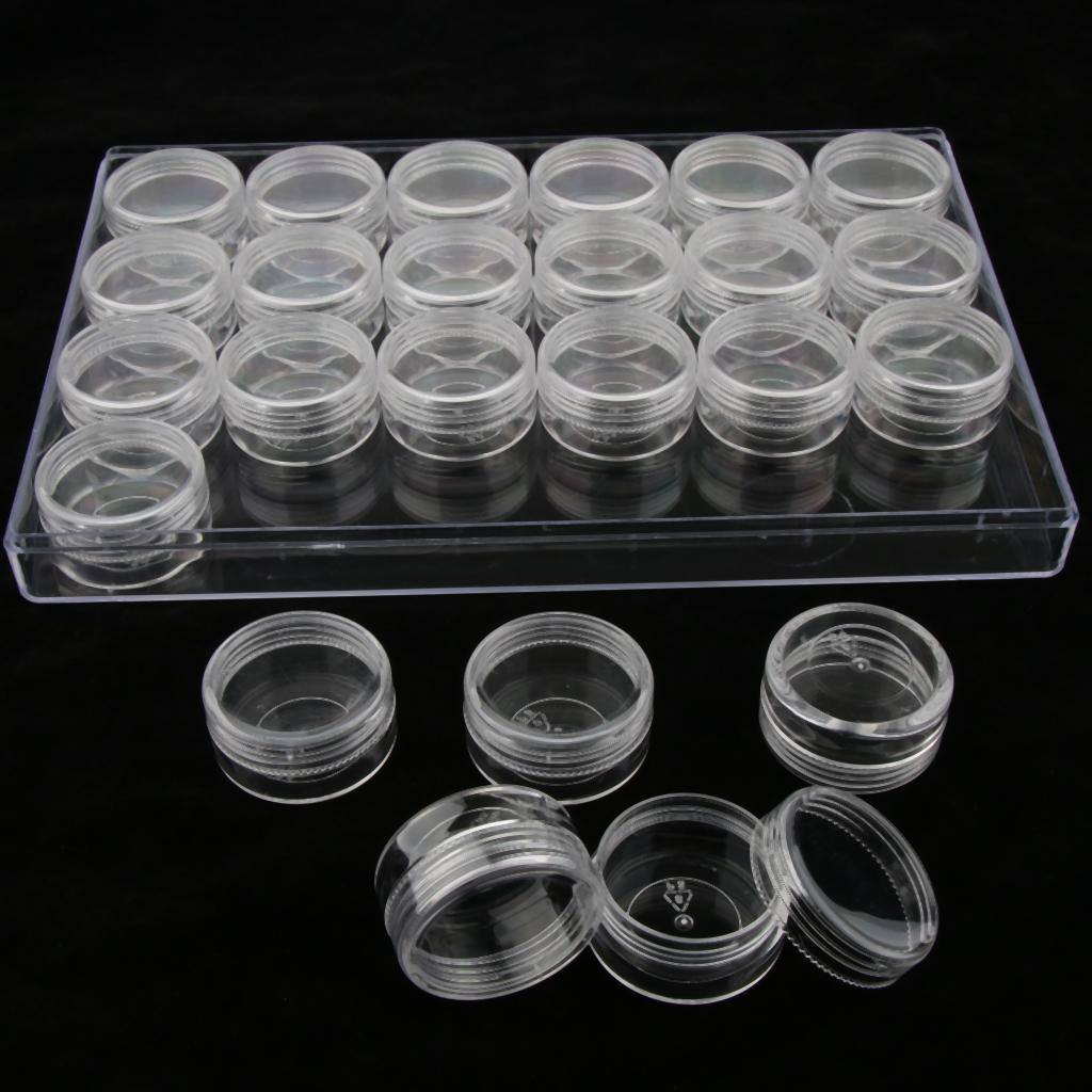 24Pcs Plastic Storage Container Set Beads Storage Box Bottles 24x16x2.5cm