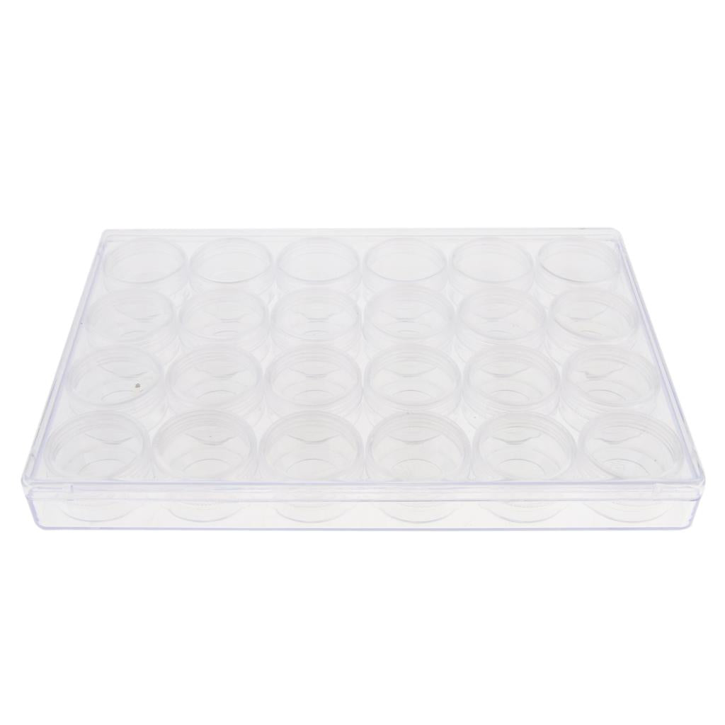 24Pcs Plastic Storage Container Set Beads Storage Box Bottles 24x16x2.5cm