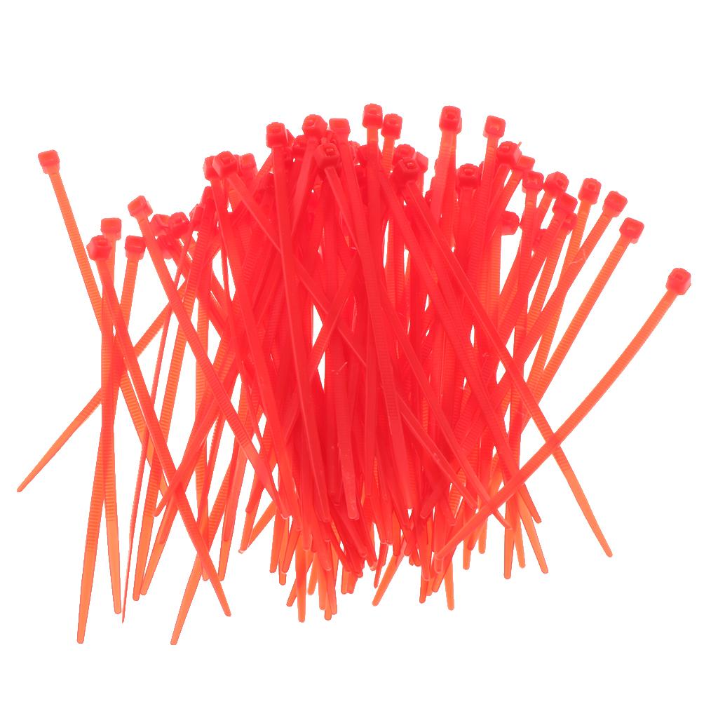 100 Pieces Nylon Self Locking Cable Zip Ties Wrap Cord Wire Strap Red