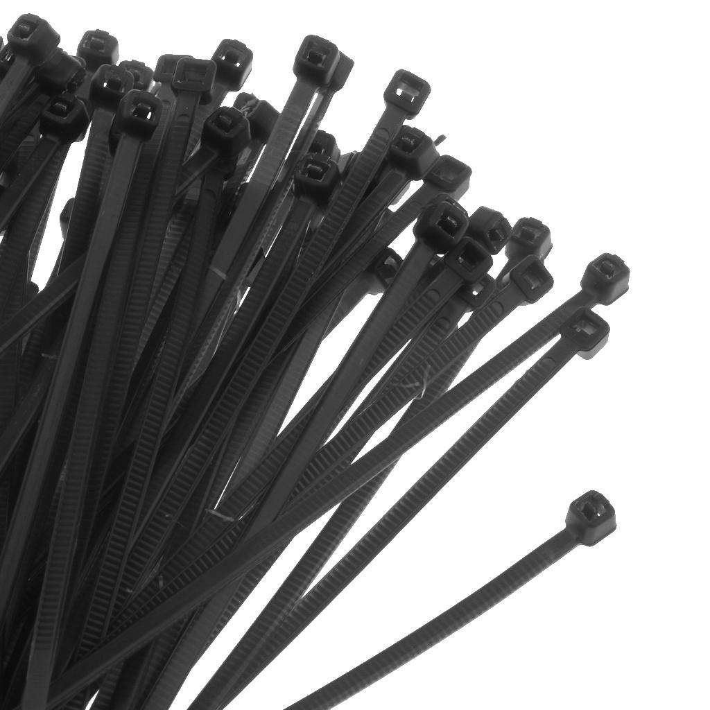 100 Pieces Nylon Self Locking Cable Zip Ties Wrap Cord Wire Strap Black