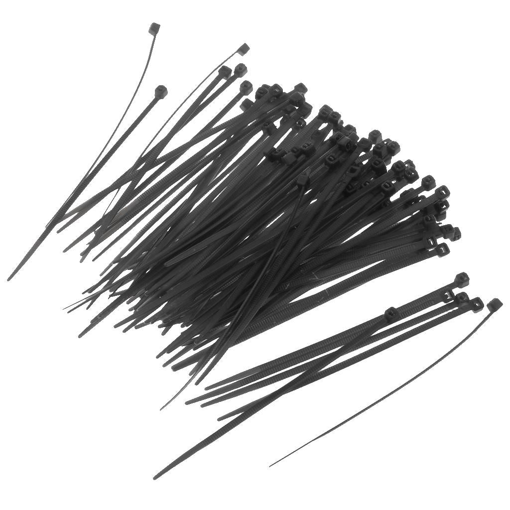 100 Pieces Nylon Self Locking Cable Zip Ties Wrap Cord Wire Strap Black