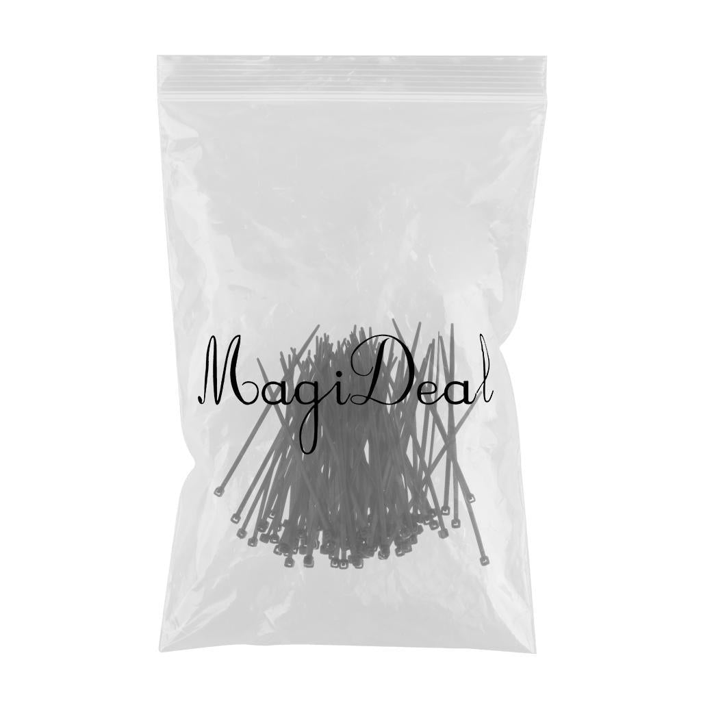 100 Pieces Nylon Self Locking Cable Zip Ties Wrap Cord Wire Strap Black