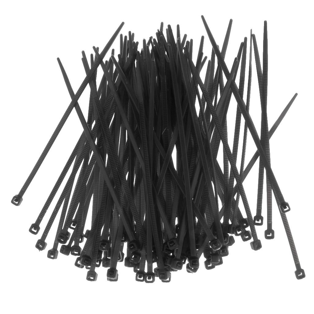 100 Pieces Nylon Self Locking Cable Zip Ties Wrap Cord Wire Strap Black