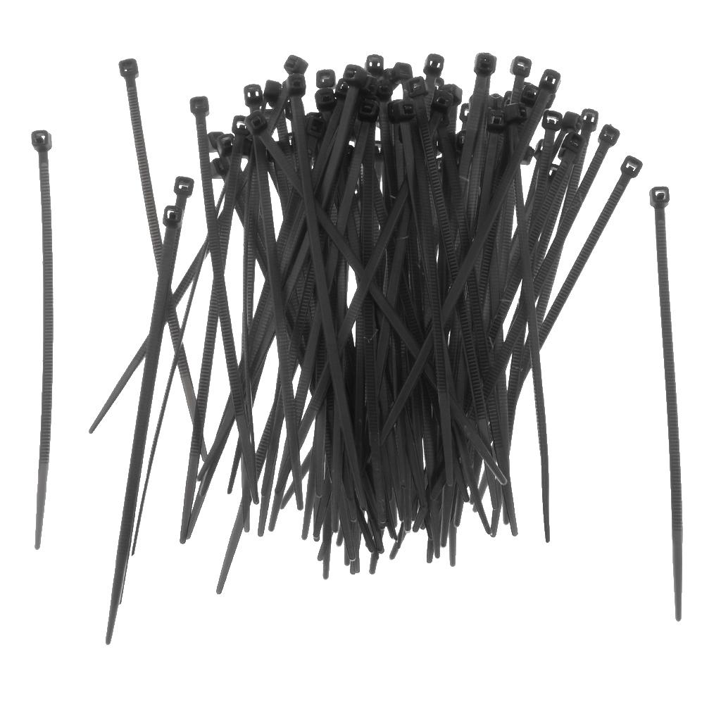 100 Pieces Nylon Self Locking Cable Zip Ties Wrap Cord Wire Strap Black