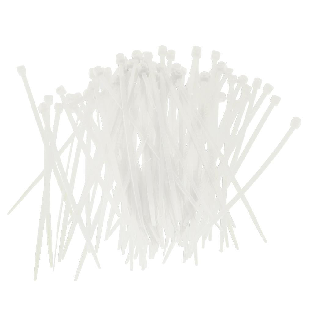 100 Pieces Nylon Self Locking Cable Zip Ties Wrap Cord Wire Strap White