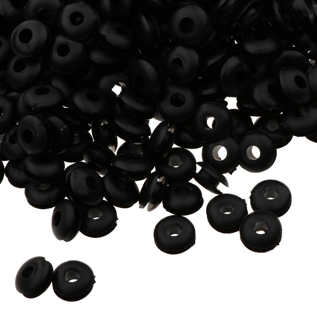 1000Pcs Black Rubber Grommet Assortment Sealing Wire Gasket Kit 6 Sizes 4mm