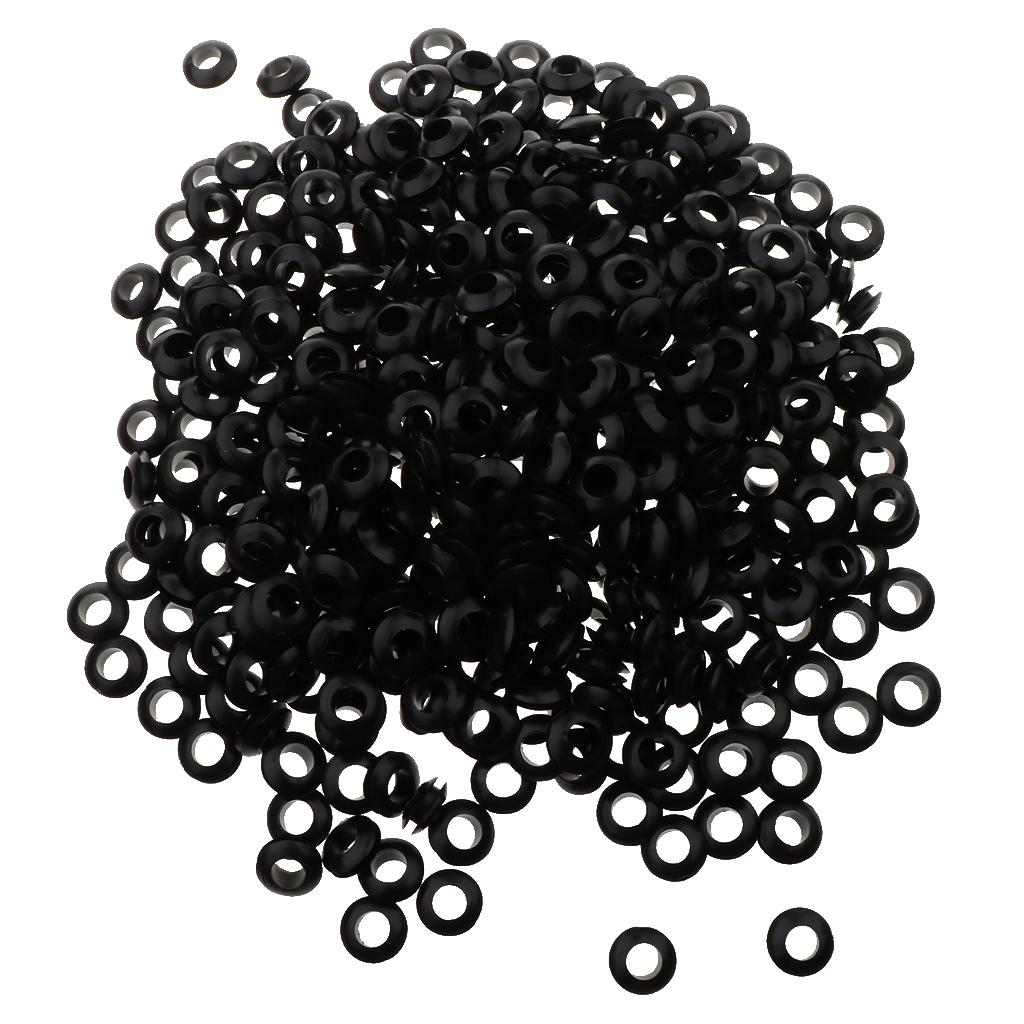 1000Pcs Black Rubber Grommet Assortment Sealing Wire Gasket Kit 6 Sizes 8mm