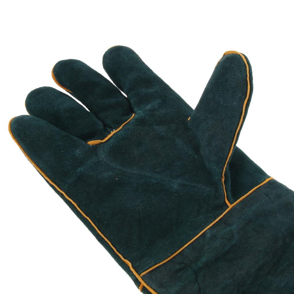 60cm Long Cowhide Welding Protective Gloves Hand Cover, provides good mix of durability, dexterity, abrasion resistance