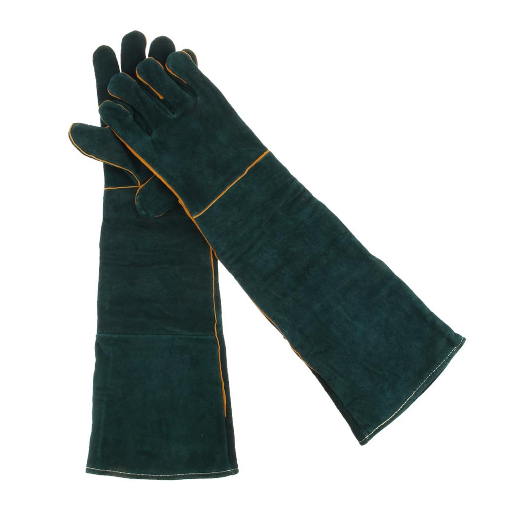 60cm Long Cowhide Welding Protective Gloves Hand Cover, provides good mix of durability, dexterity, abrasion resistance